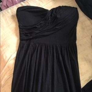 Black strapless maxi dress